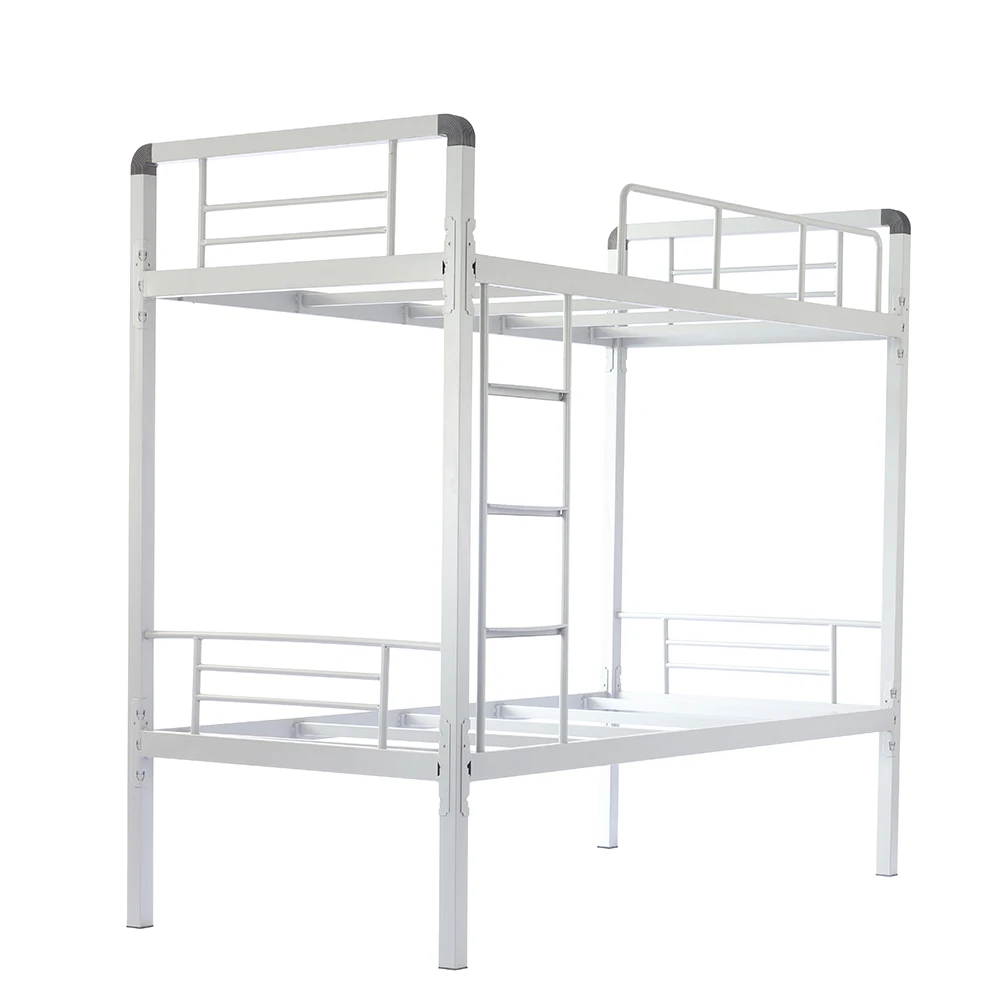 
White Assembled School Metal Bunk Bed for Dormitory Hotel Bedroom 