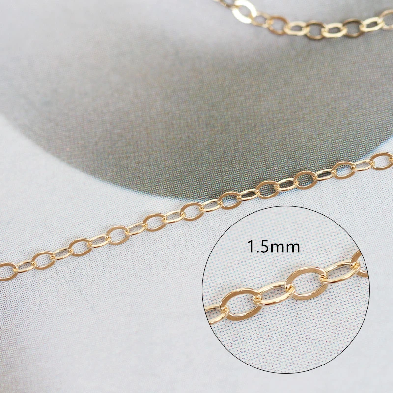Good Quality US Imported Flat Chain 14K Gold Filled Oval Chain