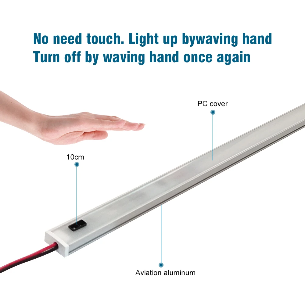 110V 220V Power Direct Supply Motion Sensor Linear  2835 LED Hard Strip Light bar