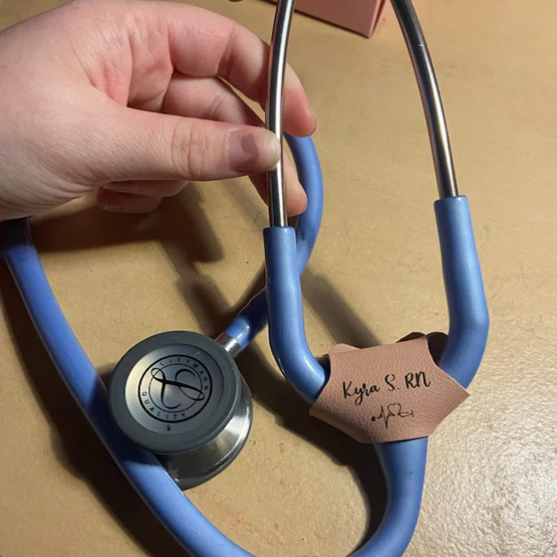 Personalized Leather Nurse Stethoscope ID Tag Stethoscope Charm Stethoscope Name Tag Creative Gifts