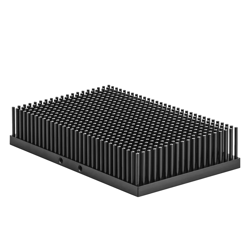 100W Length Width 200*120mm And Height 40mm Black Anodizing rectangle Aluminum Pin Fin Led Bar Heatsink 200mm