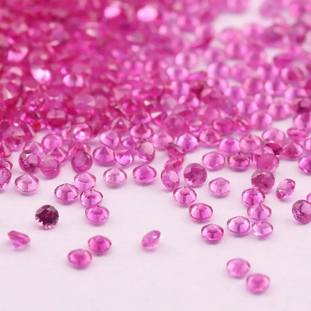 China wholesale synthetic ruby gemstone pink 1.25# rough Synthetic Corundum