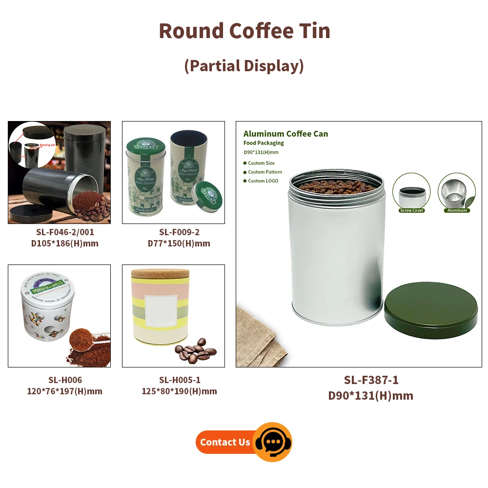 Custom Printing Tinplate Jar Storage Container Drum Shaped Metal Box Packaging Empty Coffee Bean Tin Can Package For Coffee