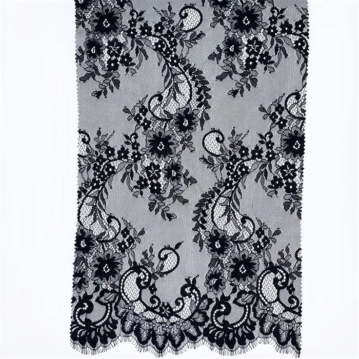 OEKO-TEX BSCI factory China wholesales eyelash lace trim mesh lace fabric net lace fabric warp knitted fabric