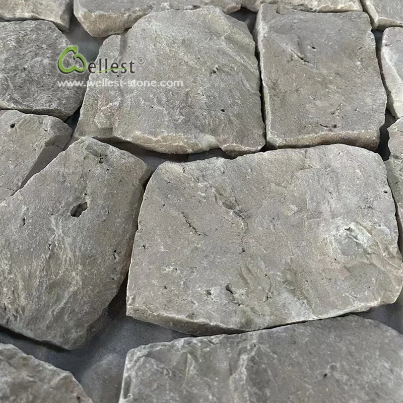 limestone facade natural stone blue random loose cladding exterior wall stone for home decoration