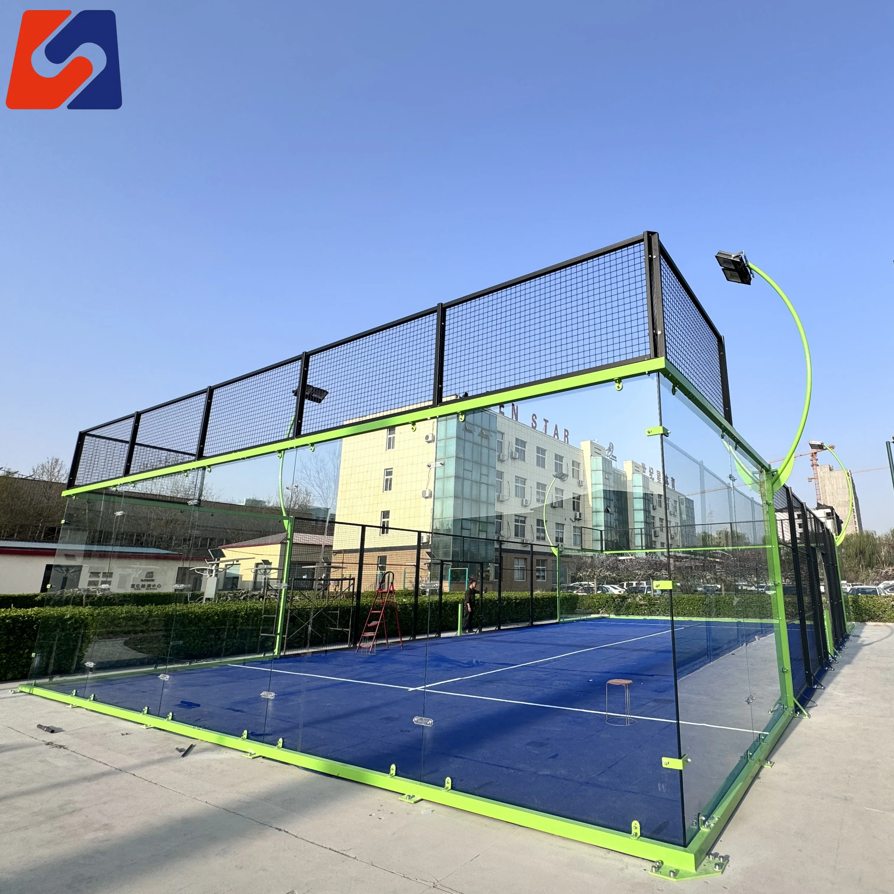 High Quality Professional Portable Panoramic Outdoor Artificial Grass Paddle Padel Tennis Courts for Sports