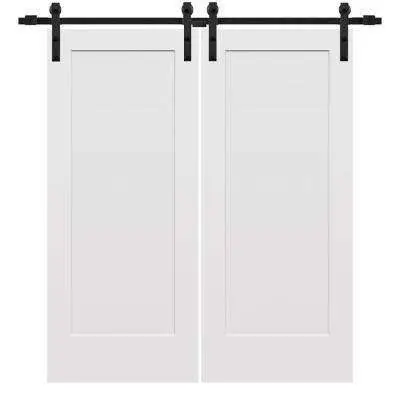 Aluminum Framed French Panel Barn Door Clear Tempered Glass Sliding Barn Door Slab Modern Glass Barn Door (Disassembled)Easy in