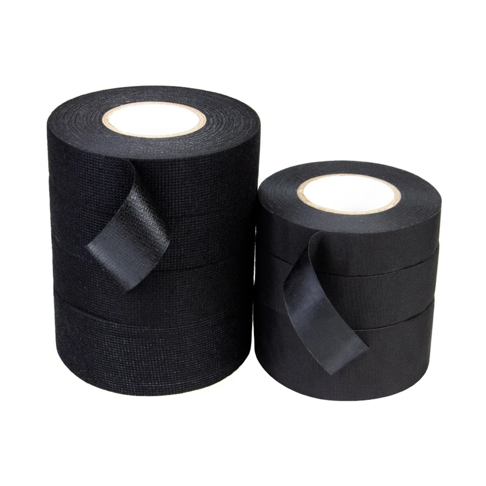 19mm Wide High-Temperature Antistatic Black Automotive Wire Harness Tape Pressure Sensitive Cotton Fabric Acrylic Adhesive Tape