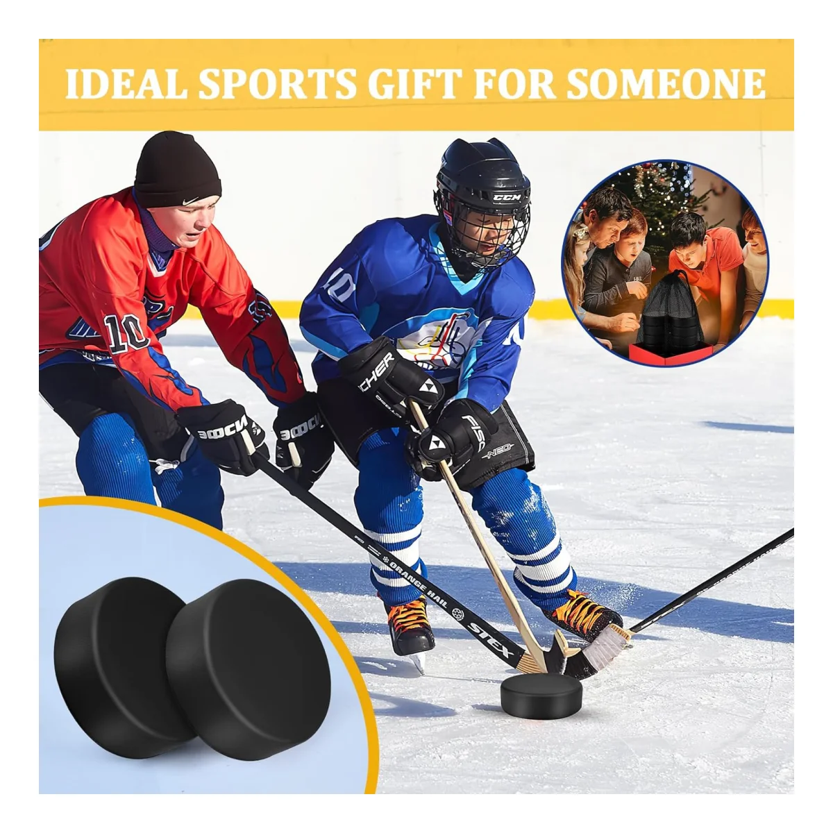 Golden Sports Customizable Wholesale Black Official Size & Weight Custom Printed Or Blank Cheap Durable Rubber Ice Hockey Pucks