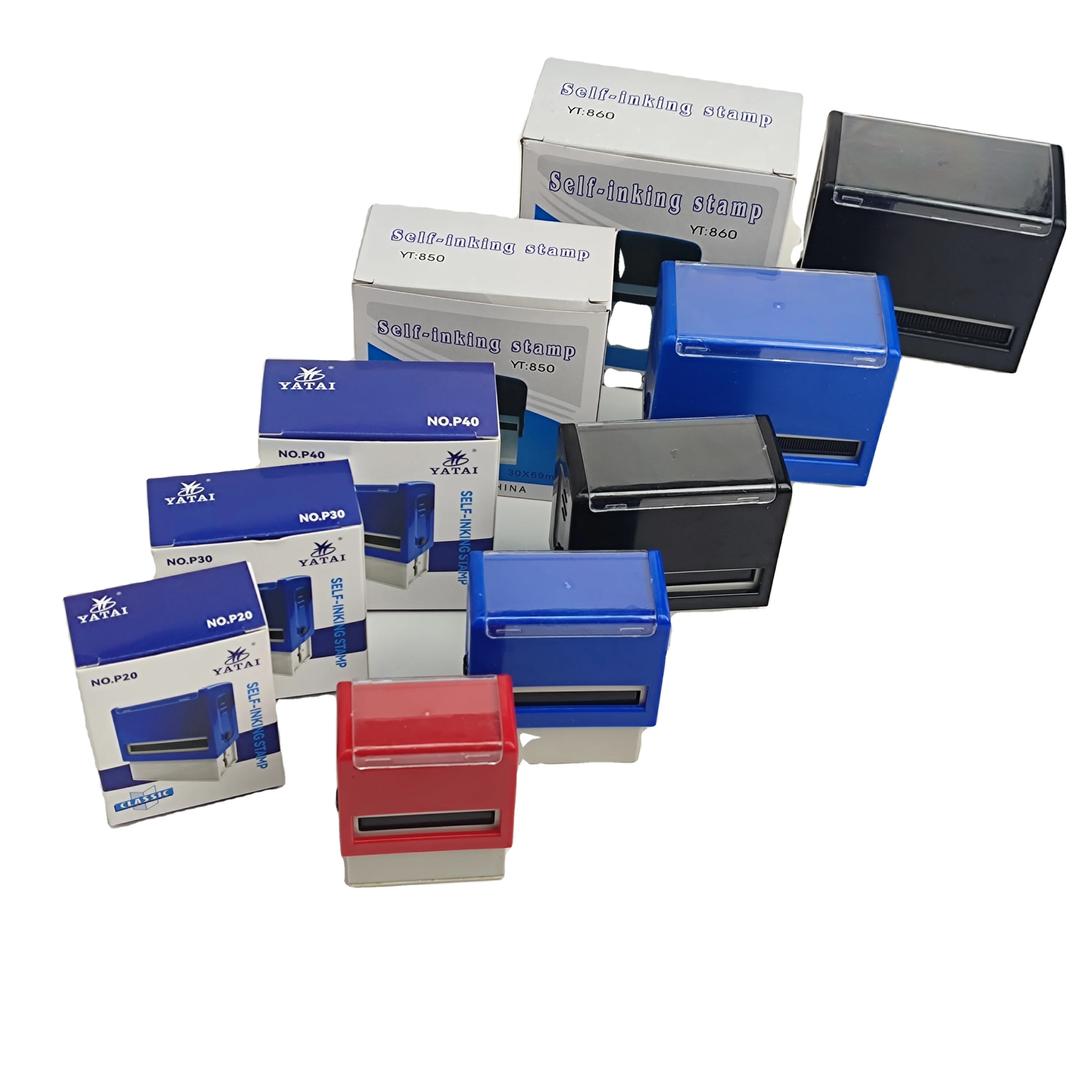 High Quality Custom Rectangle Rubber Seal Fiscal Personal Logo Stamp Office Self Inking Stamp