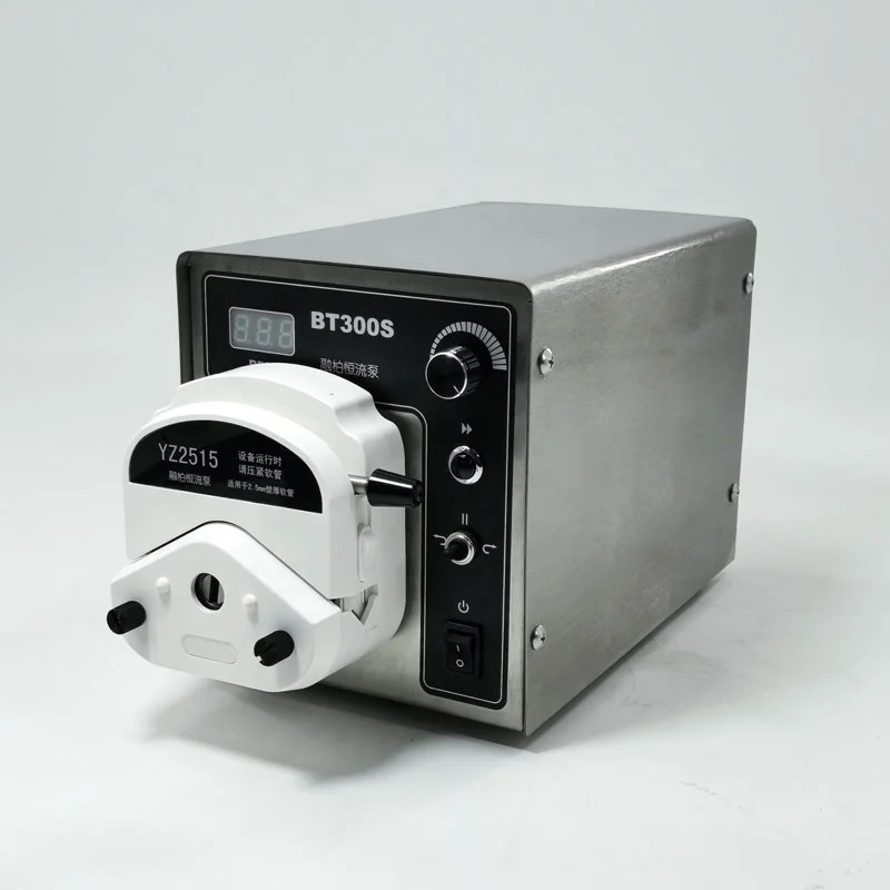 Baoding Rongbai BT300S peristaltic pump filling machine, single channel flow rate less than 1330mL, supporting dual pump heads