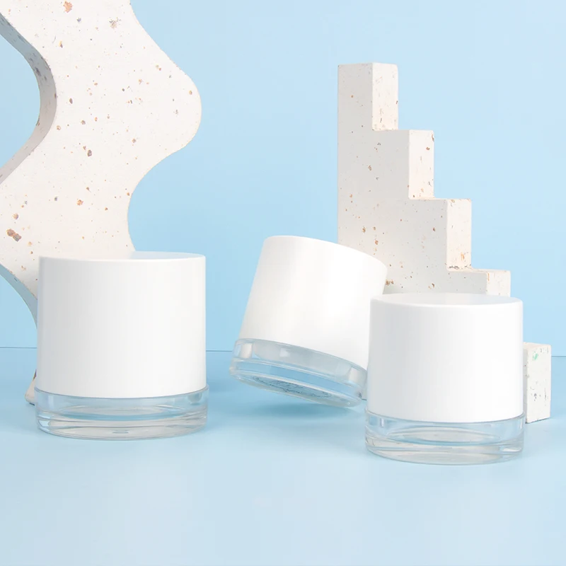 High end pot plastique 15ml Wide top cylinder containers for beauty 15g 30g 50g acrylic cosmetic cream jar
