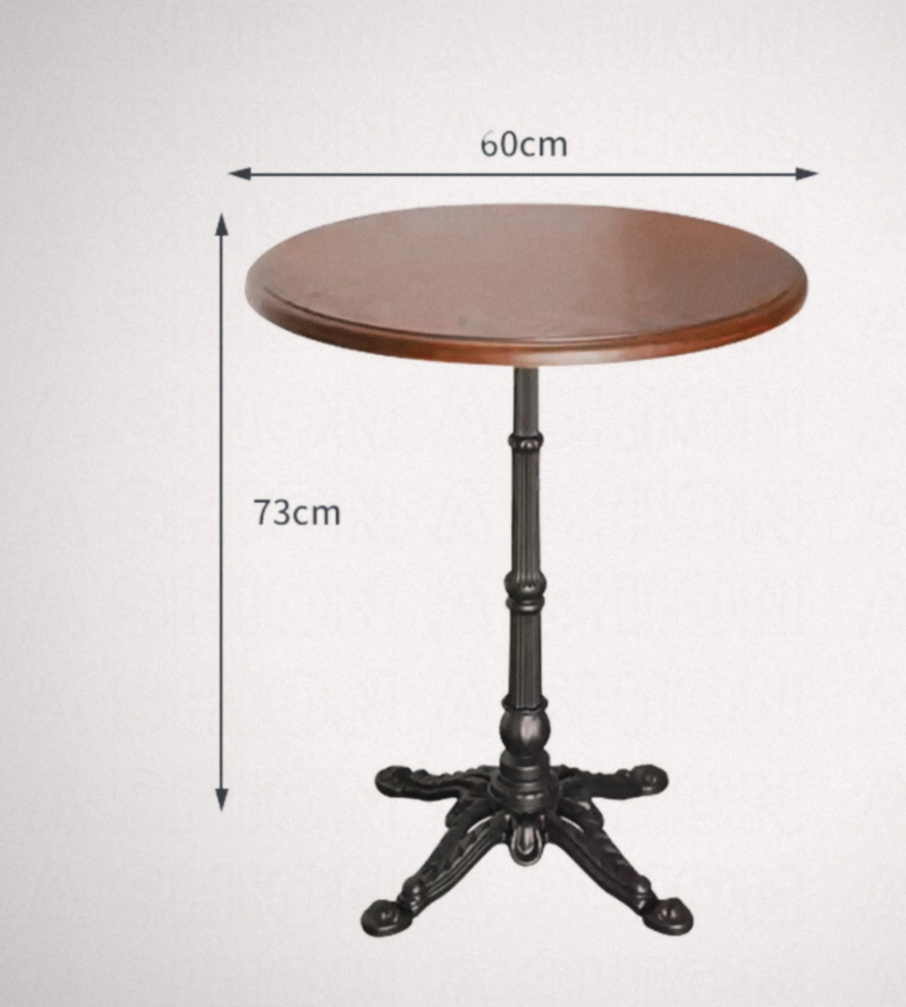 Modern Style Black Cast Iron Table Legs Wood Round Living Room Coffee Table for Outdoor Cafe Restaurant Furniture