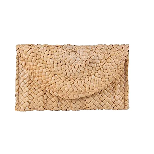 straw beach bag designer handbags famous brands PU shoulder pouch corn husk straw clutch handmade straw purse