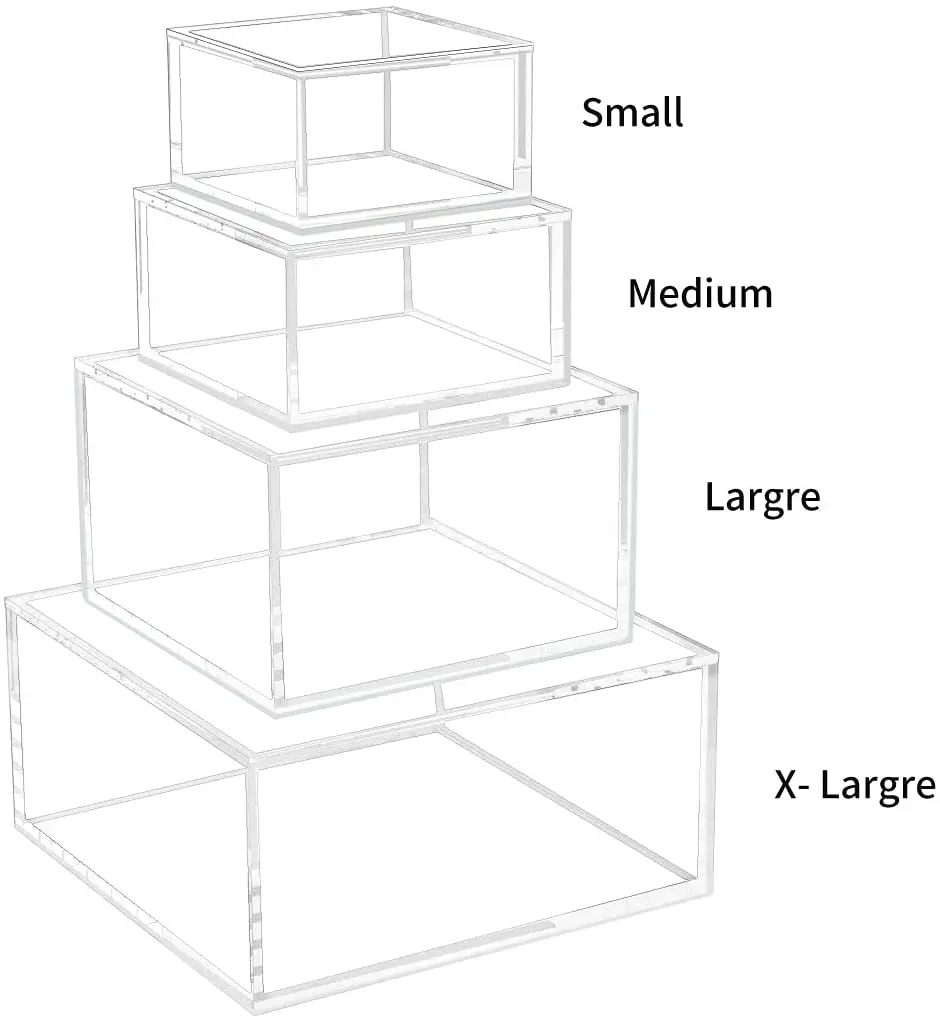 Thick clear acrylic box with magnet lid, acrylic square box for candy