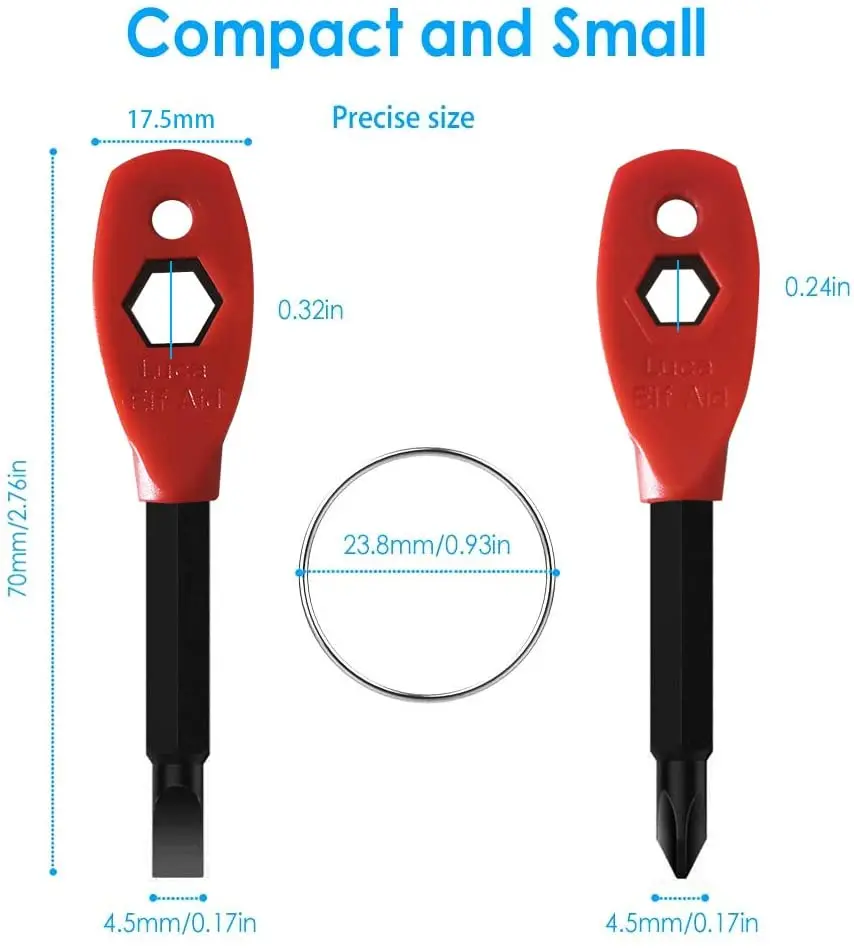 В комплект входит плоская отвертка и Шестигранная отвертка Phillips