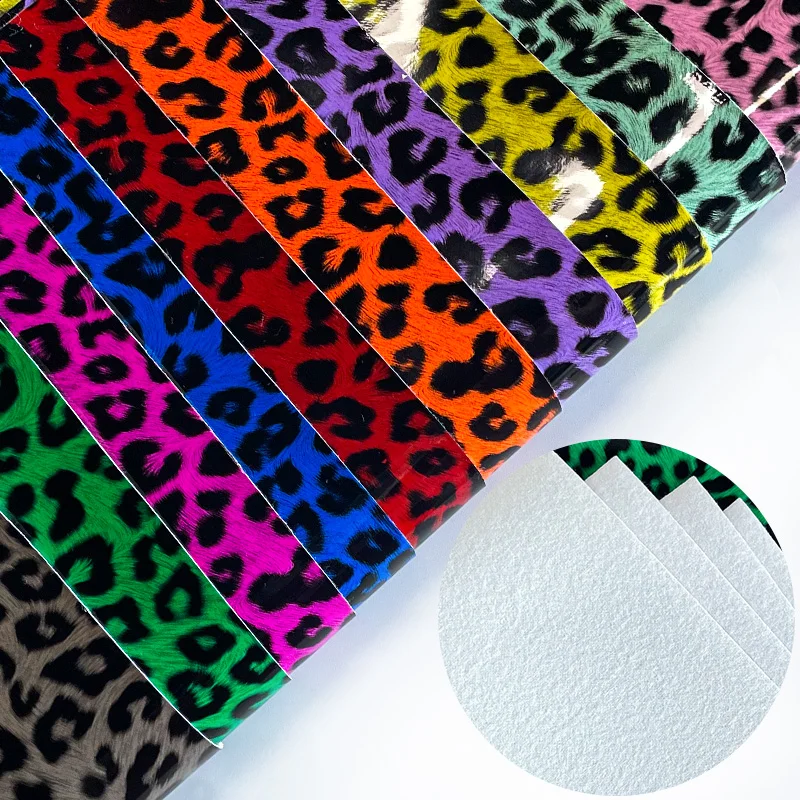 Animal Pattern Design Leatherette Leopard Printed Synthetic Fabric Mirror PU Coated Finished Faux Leather For Upholstery/Bags