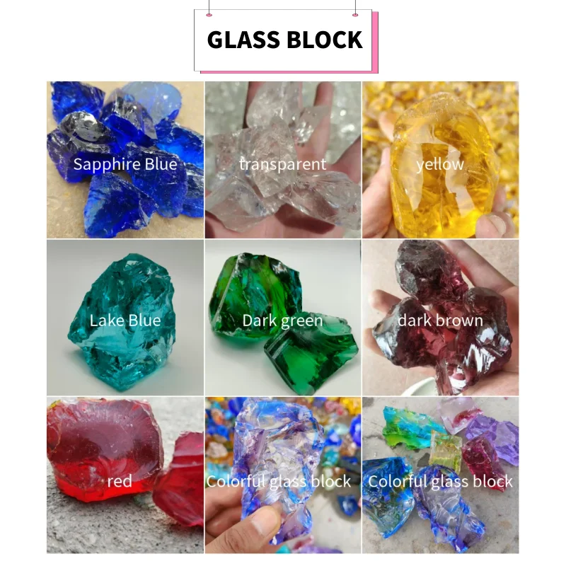Wholesale slag colored broken glass stone for lighting landscape gabion decoration