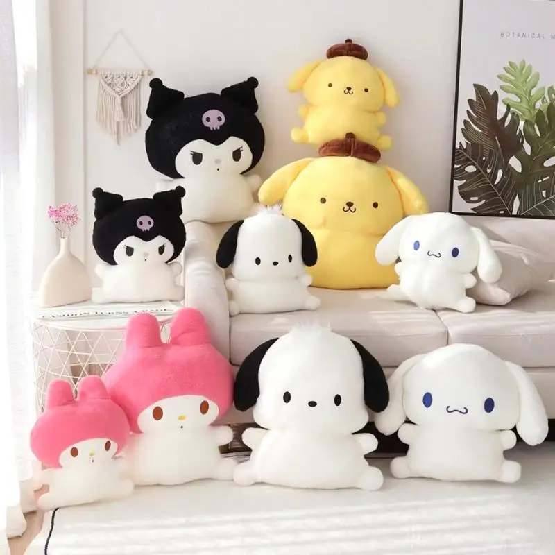 Wholesale Cartoon cute cookie shape Kuromi Melody Pochacco plush doll kawaii pompompurin sofa pillow stuffed dolls gift