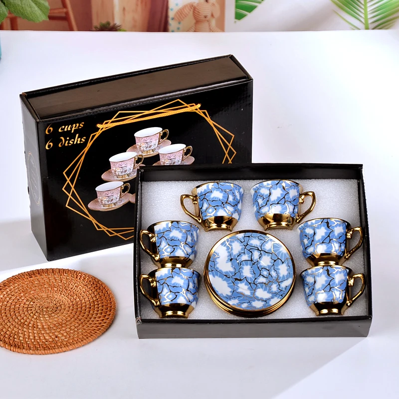 FS148 2024 Wholesale new Creative ceramic mugs European style coffee cup Promotional gift set coffee mug and saucer