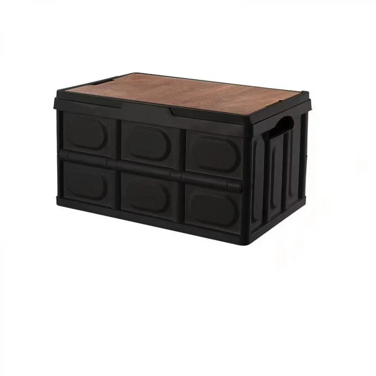 Outdoor Camping Foldable Folding Plastic Stackable Collapsible Storage Crate Bin Boxes With Lid
