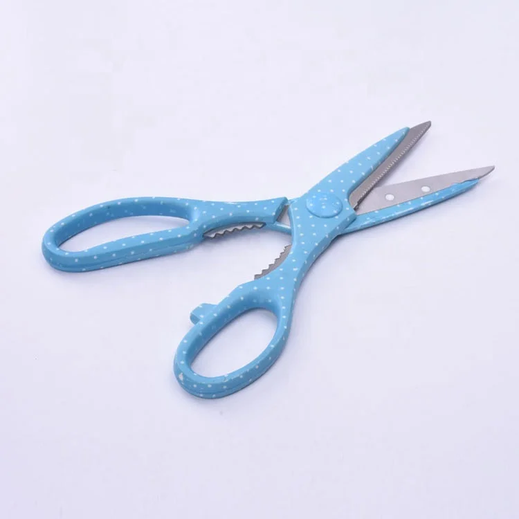 Wholesale cheap multi purpose food scissors kitchen scissors with printed handle