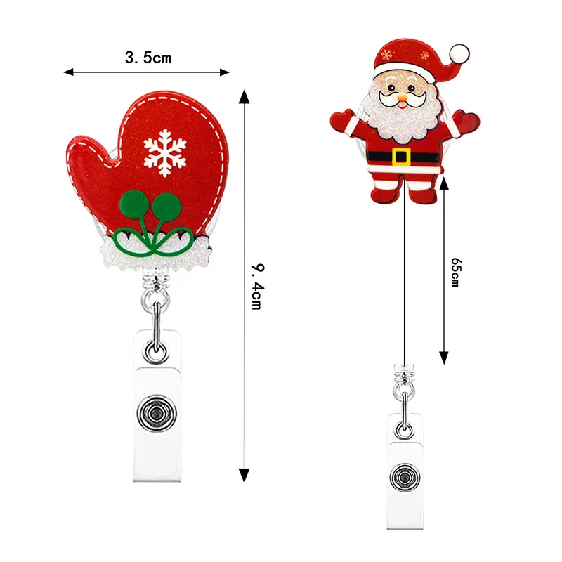 2023 Christmas Office Nurse Gifts Glitter Acrylic Custom Badge Reels Wholesale Luxury Designer Badge Reel