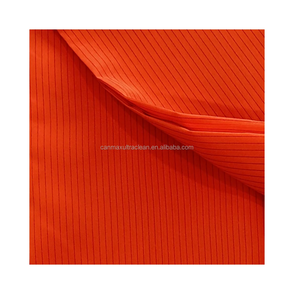 Orange 5mm Stripe High Quality Esd Fabric Poly Yarn Clothing Fabrics Antistatic Safety For Electronics Factory Uniform
