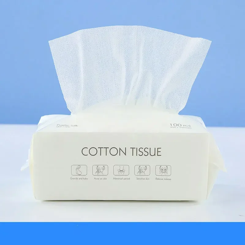 Custom Logo Cotton Tissue Face Disposable Cotton Face Towel Cleansing Dry Wipes Cotton Towel