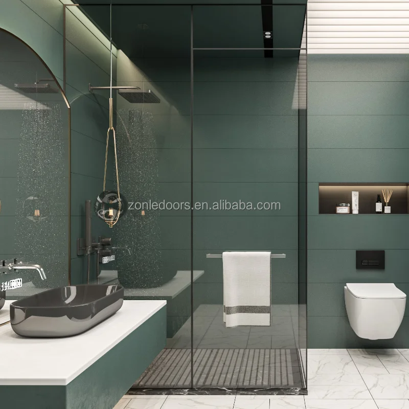 Custom sliding tempered frameless glass doors shower enclosure bathroom fiberglass shower cubicles enclosure