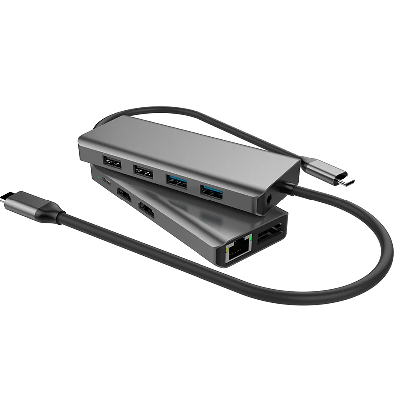 Высокое качество алюминиевого сплава 10-в-1 TYPE-C USB Hub адаптер Usb-c мини