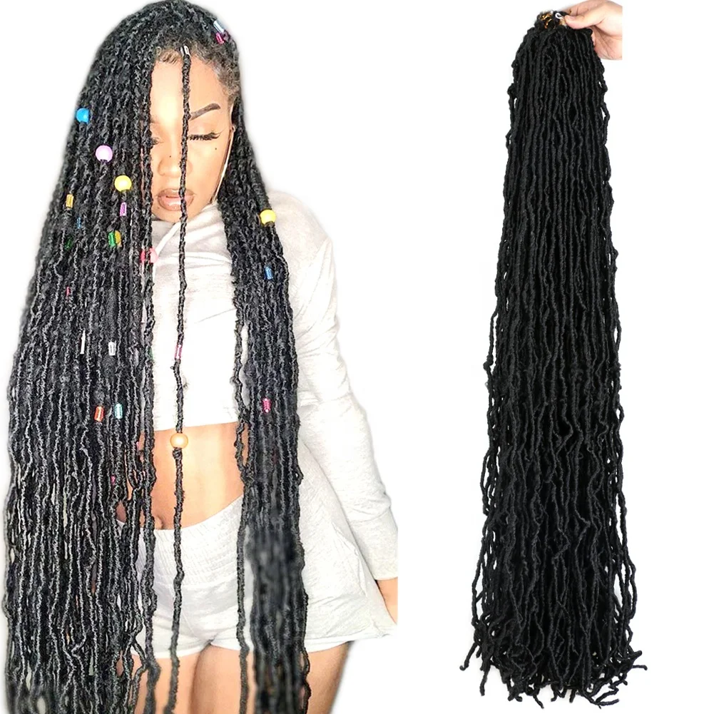 Faux Locs Long Curly Dreadlocks Pre Looped 18 24 36 Inch Soft Locs Crochet Hair Faux Locs