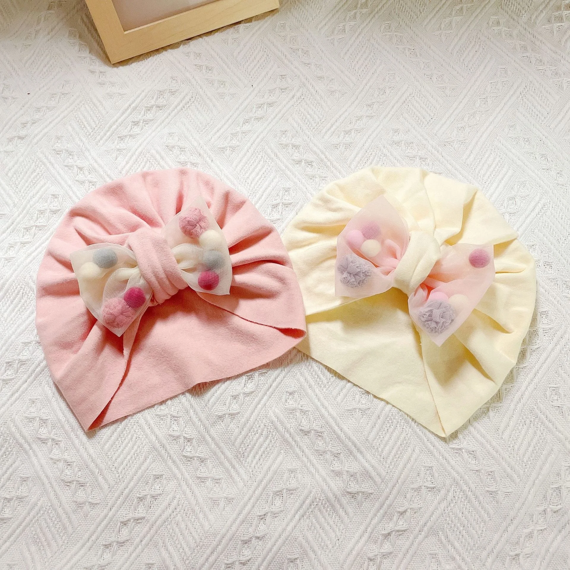 Manufacturers Directly Sale Europe and the United States Newborn Hat Big Bow Knitting Hat Spring Autumn lovely Bow Baby Hat