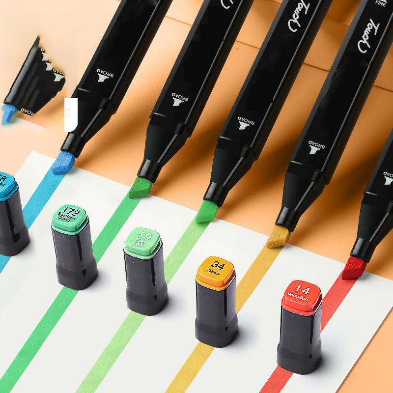 Double Tipped Art Marker Set Multi Colors Alcohol Based Markers Brush Chisel Dual Tips for Artist Adults Students 60/80/120color