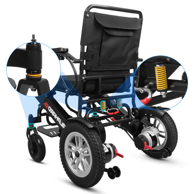 Outdoor Travel Portable Electric Wheelchair Elderly Aluminum Alloy Foldable Electric Wheelchair