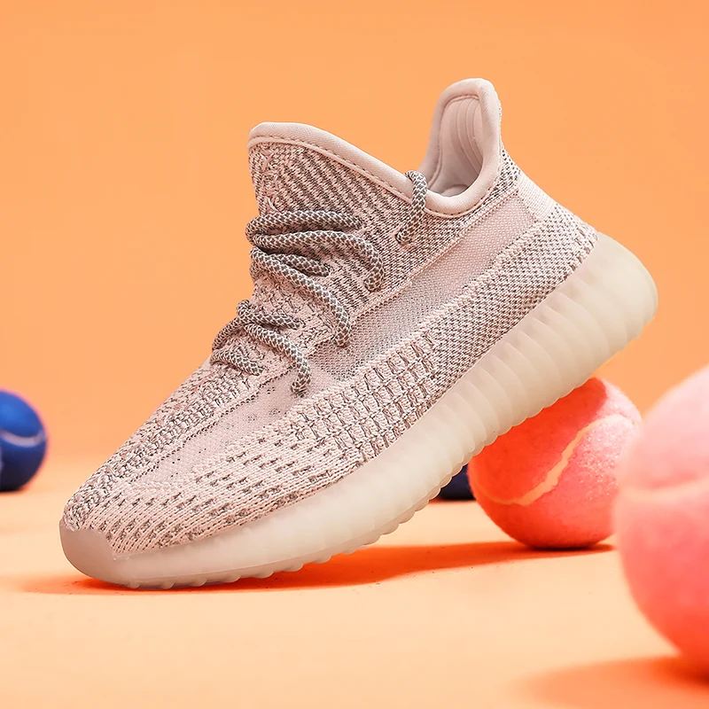  Новый дизайн 2021 оригинальные детские кроссовки Yeezy 350 V2 детская обувь мужская спортивная для бега