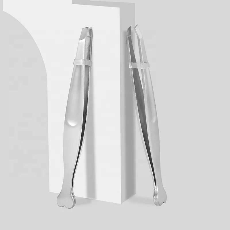 High Quality Stainless Steel Eyebrow Hair Removal Tweezers Slanted Tweezers Hair Plucker Sharp Tweezers for Ingrown Hair Removal