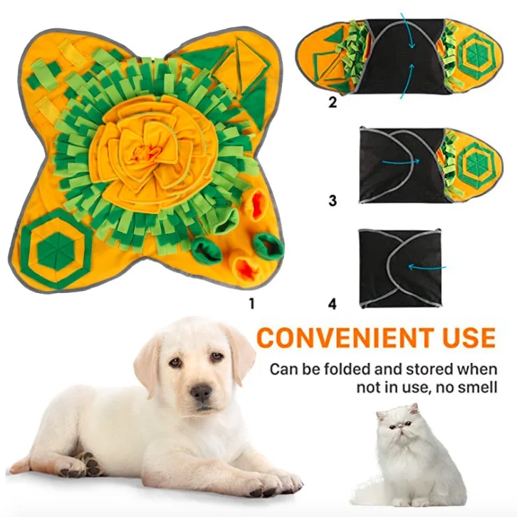 Factory Directly Sale Smelly Mat for Dogs Interactive Food IQ Enrichment Toy Large Nosework Blanket Mind Stress Relief Boredom