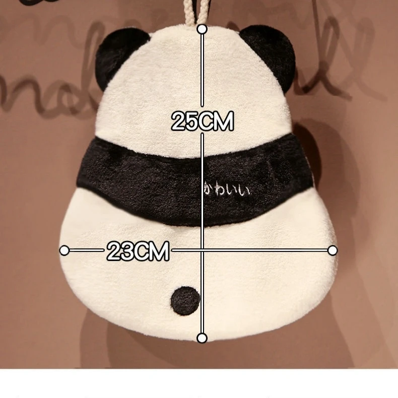 Cute Panda Shape Microfiber Wipe Hand Towels Quick-Dry Coral Fleece for Kitchen & Bathroom & Soft Absorbent for Promotional Gift