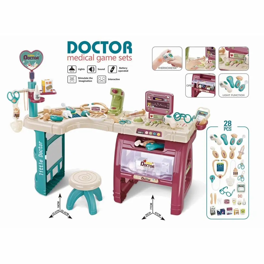 2024 Best Gift New Arrival Children Pretend Play Doctor Tool Stethoscope Toy Set Educational Plastic Medical Play Gear