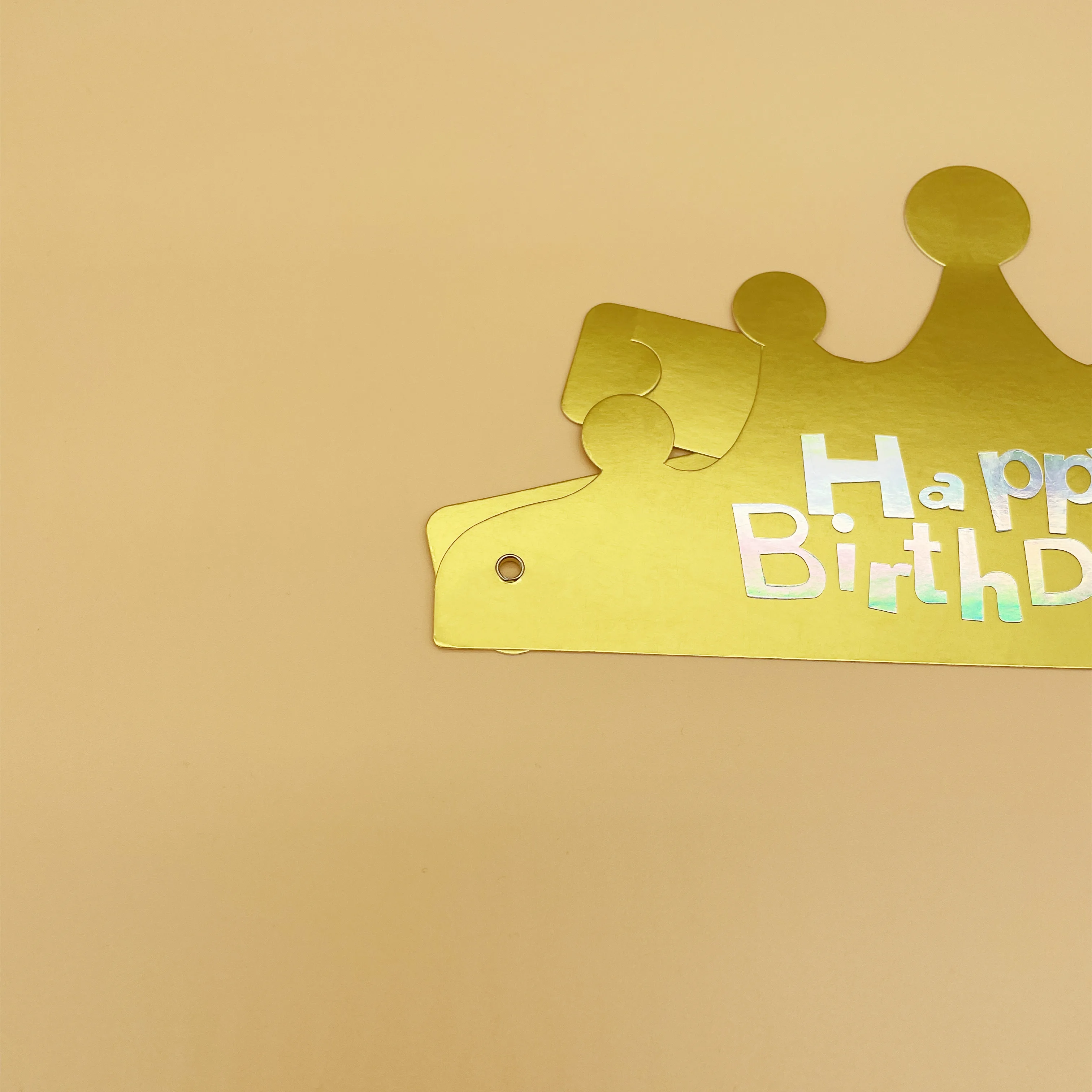 Children Party Happy Birthday Paper Decorative Red and Gold Crown party Hat