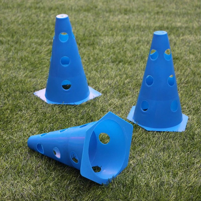Hexagon cone with holes 23cm height Agility training cones use in combination  soccer training cones
