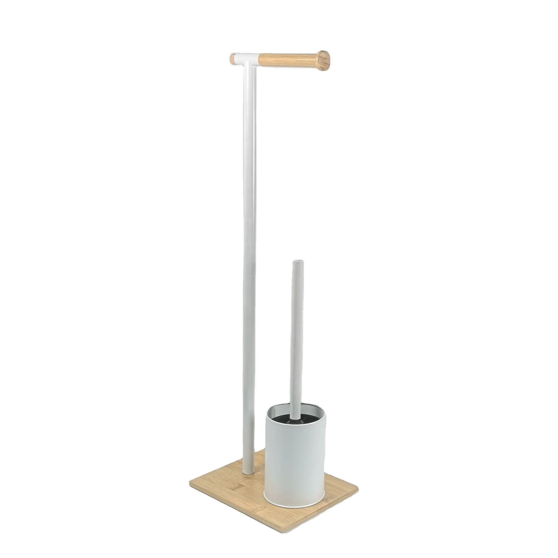 Powder coating paper holder with toilet brush