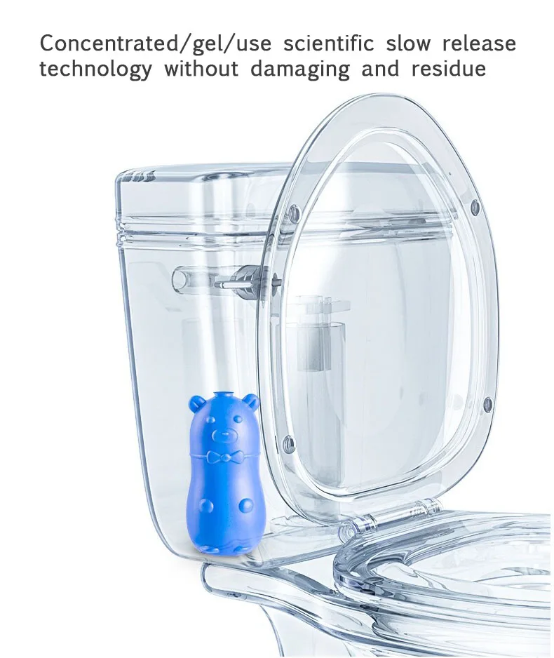 Очиститель для туалета, очистка бутылок, дезодорирующие Ароматические голубые пузырьки медведя, ароматизированный очиститель для унитаза