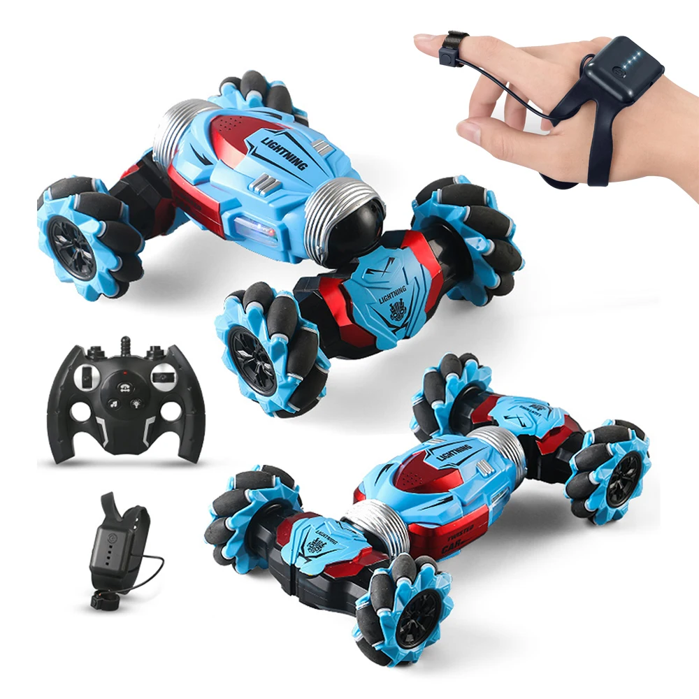 
Trade Assurance 2.4G Hz 360 Degree Remote control deformable toy car with Watch gesture sensor control RC Stunt car toys 