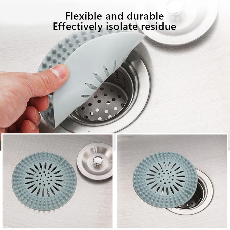 Hair Catcher Durable TPR Hair Stopper Shower Drain Covers Bathroom Drain Protector Strainer Polished Stainless Steel 13 Modern