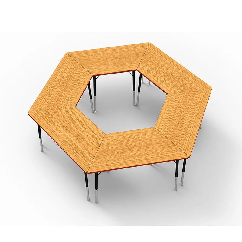 Direct Sales New Design Combination Polygon Table And Chair Combination Table University Classroom Furniture For High School