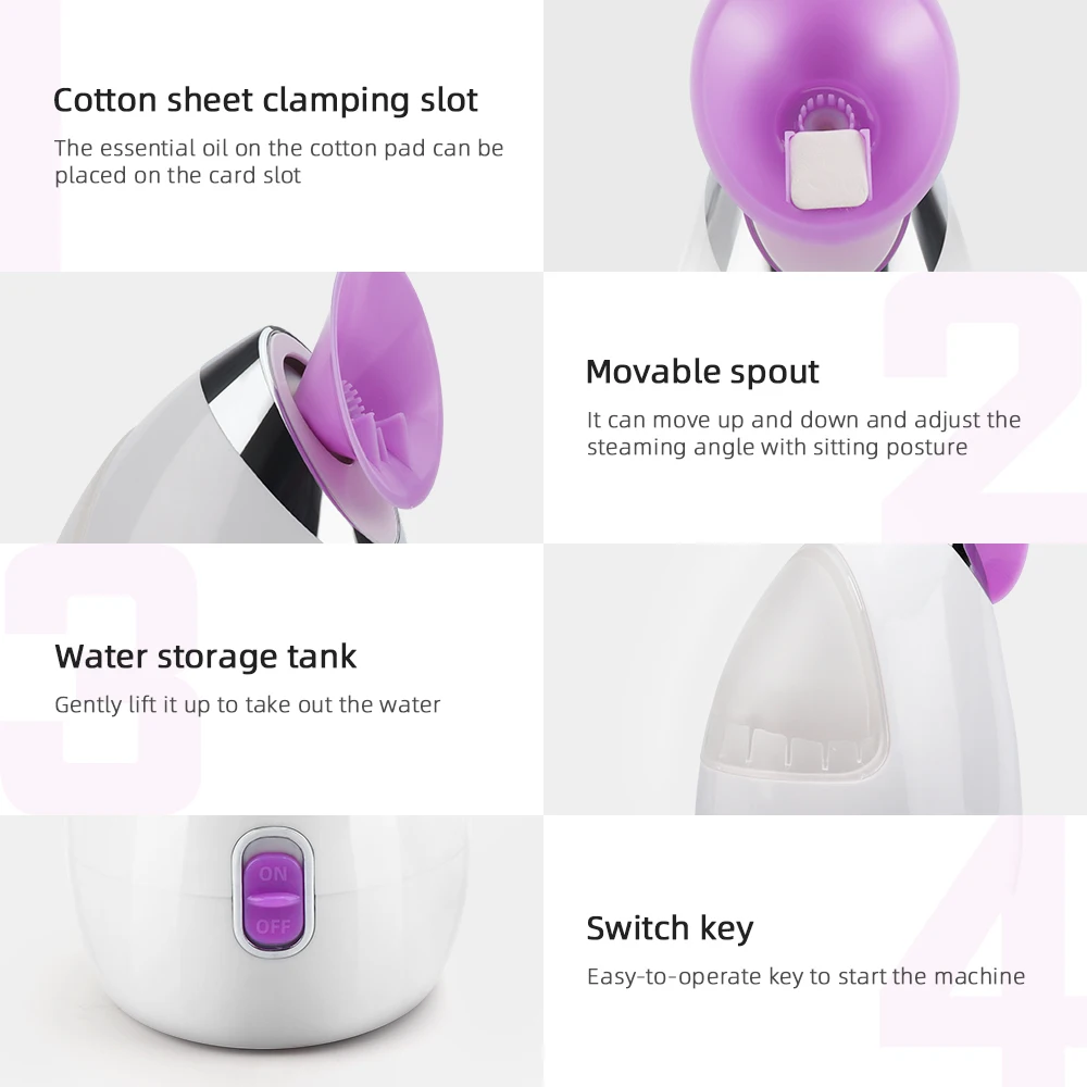 Facial Care Appliances Nano Ionic Facial Steamer Hot Cleaner Deep Cleaning Face Sprayer Machine Beauty Steaming Device