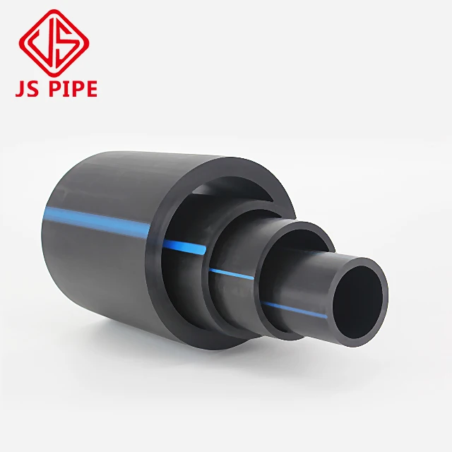 JS 1.0Mpa SDR17 sdr21 sdr26 160mm 180mm 315mm 355mm 400mm pn16 DN630mm black pe100 hdpe pipe polyethylene 6 inch hdpe pipe