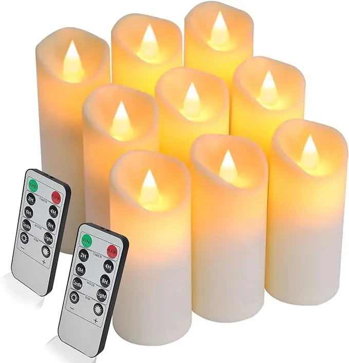 Remote control rechargeable LED electronic candle light creative light sense romantic LED candles